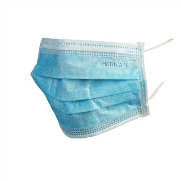 Mundschutz Atemschutzmaske Medisafe, 3-lagig, blau, 50 St./Box